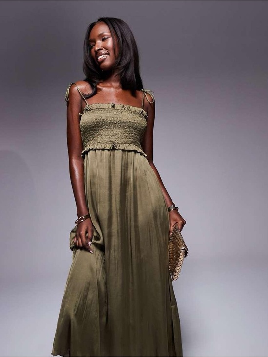 Zara Dresses & Skirts - Zara Olive Green Shiny Dress